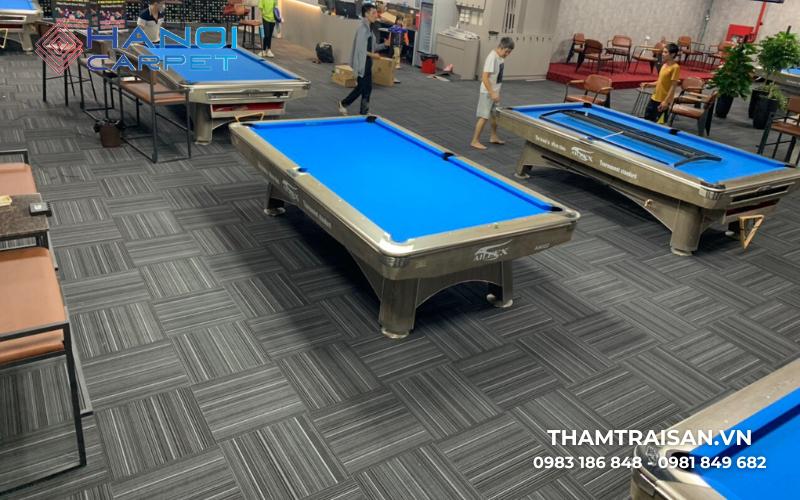 Hình ảnh thảm trải sàn bida giả gạch thực tế Hanoi Carpet đã thi công