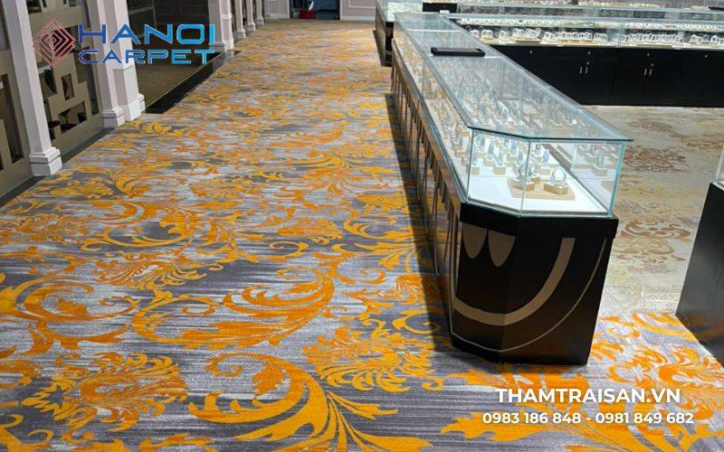 Thảm 3D hoạ tiết hoa lá sang trọng