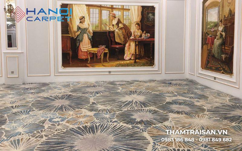 Thảm 3D hoa tròn xen kẽ