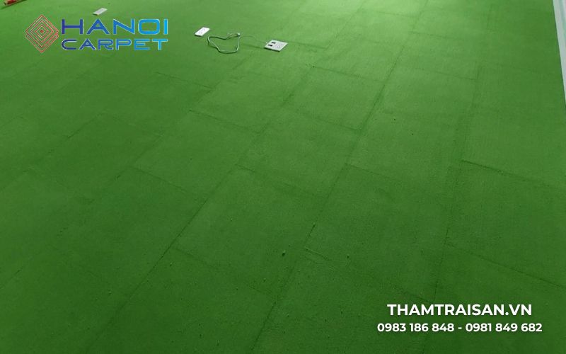 Thảm nỉ ghép đế cao su màu xanh lá đậm