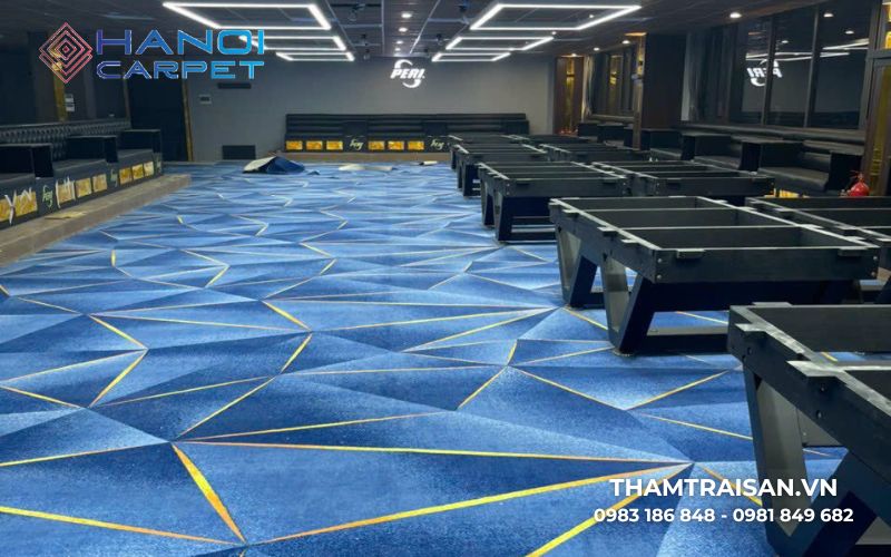 Thảm nỉ trải sàn bida xanh 3D