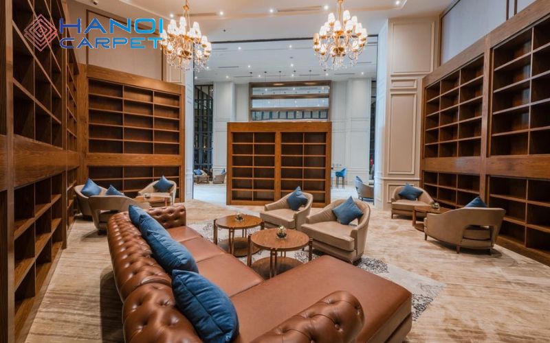 Loại thảm trải chất liệu Cotton tự nhiên, mềm mại và dễ vệ sinh cho quán cà phê