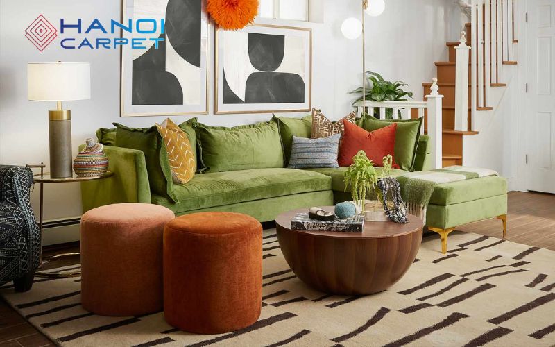 Nguyên tắc cơ bản trong phối màu thảm với sofa - Cân bằng màu sắc