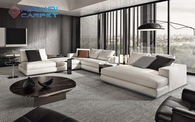 Phối màu thảm với sofa theo phong cách hiện đại