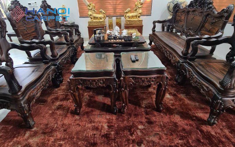 Thảm lót ghế gỗ dạng lông mềm