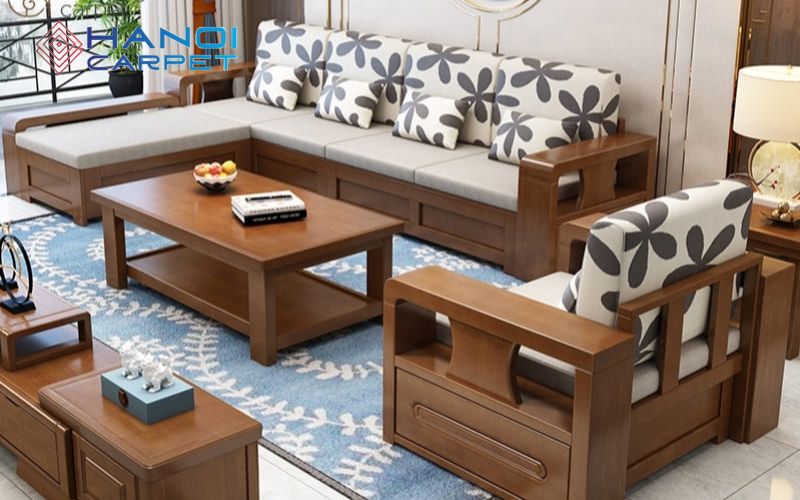 Cách chọn thảm lót ghế gỗ phòng khách phù hợp