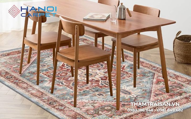Thảm họa tiết Vintage cổ điển - Mẫu thảm trải cho phòng ăn đẹp