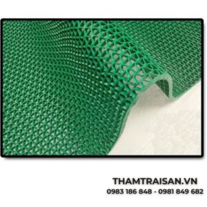 Thảm nhựa lưới 3D đàn hồi dạng lượn sóng màu xanh lá