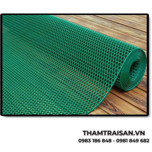 Thảm nhựa lưới tổ ong màu xanh lá