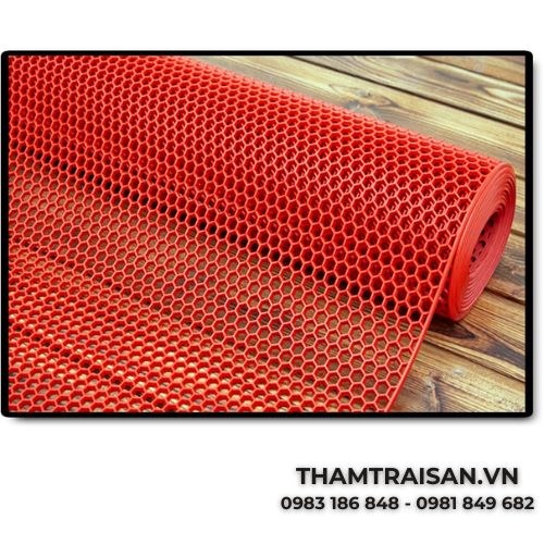 Thảm nhựa lưới tổ ong màu đỏ