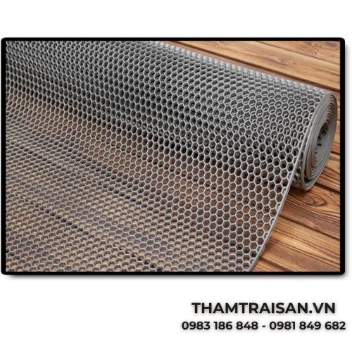 Thảm nhựa lưới tổ ong màu xám