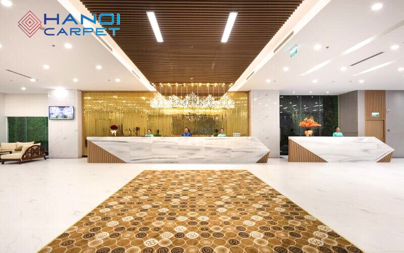 Thảm wilton vàng hoạ tiết sang trọng