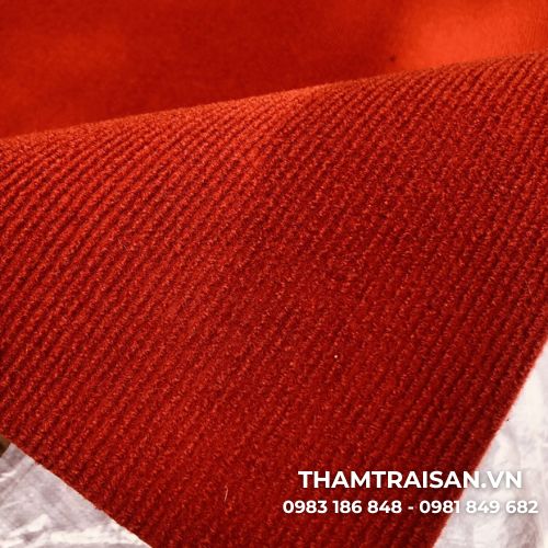 Bề mặt thảm nỉ sự kiện dày sọc NDS10 màu đỏ