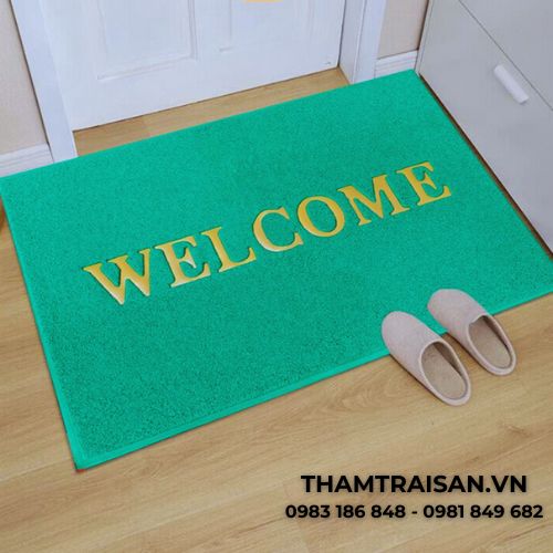 Thảm chùi chân 3A WELCOME màu xanh
