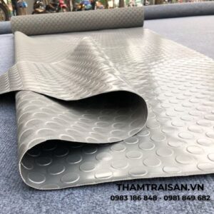Thảm nhựa đồng tiền màu xám