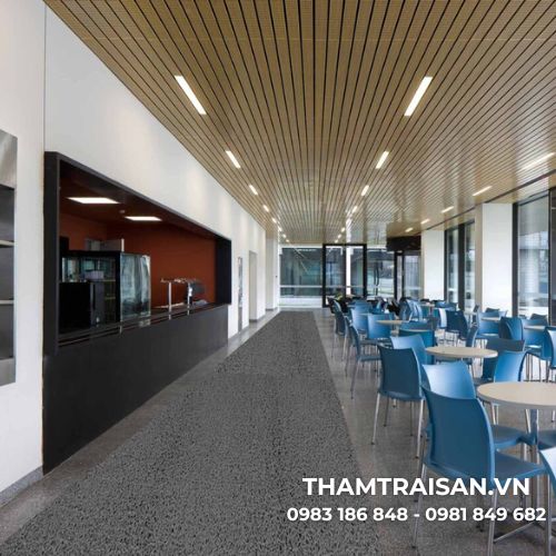 Thảm nhựa kiểu sợ mì cao cấp màu xám
