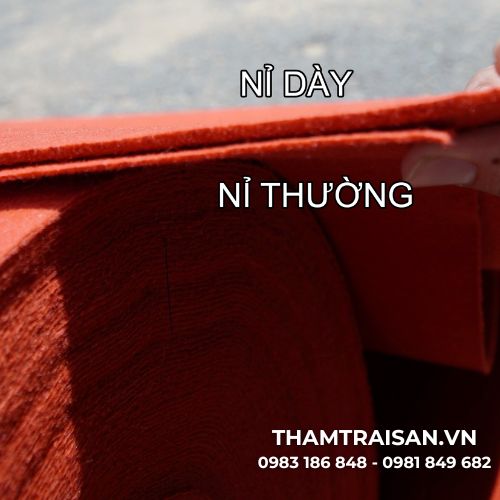 Thảm nỉ dày và thường