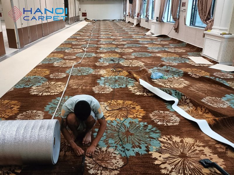 Thảm trải sàn Hanoi Carpet thi công thảm khách sạn