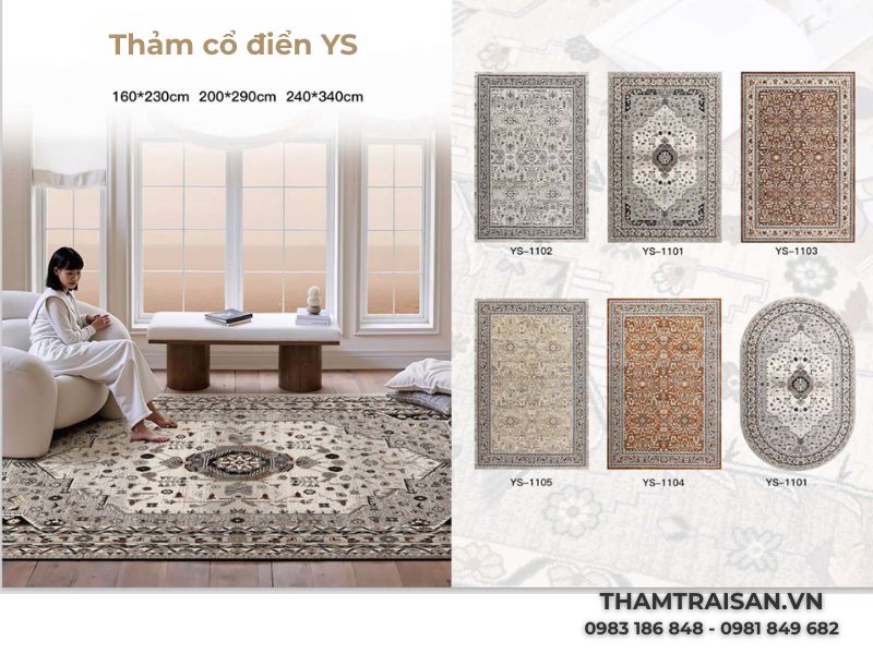 Thảm cổ điển phòng khách YS