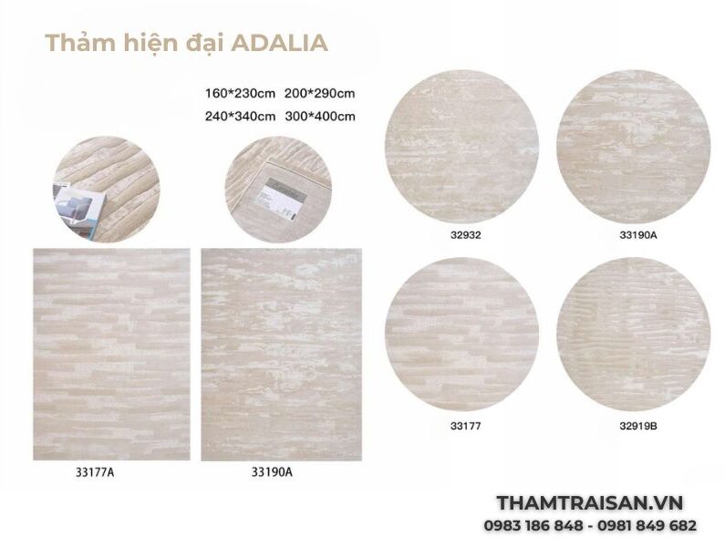 Các mẫu thảm mỹ thuật hiện đại ADALIA & hình ảnh thực tế