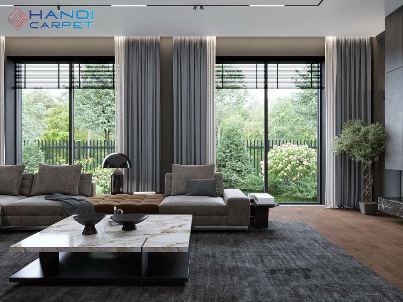 Thảm sofa phòng khách phong cách hiện đại