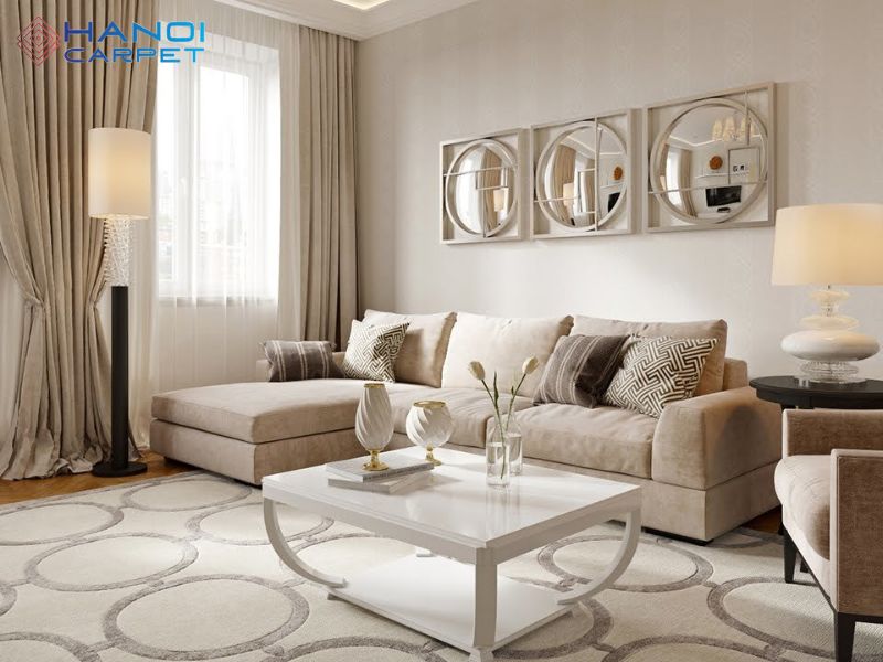 5 Tips chọn thảm sofa cho phòng khách sang trọng, chuẩn gu