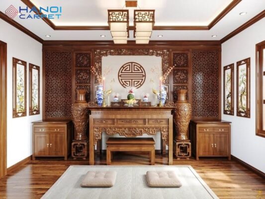 Các loại thảm trải phòng thờ phổ biến hiện nay