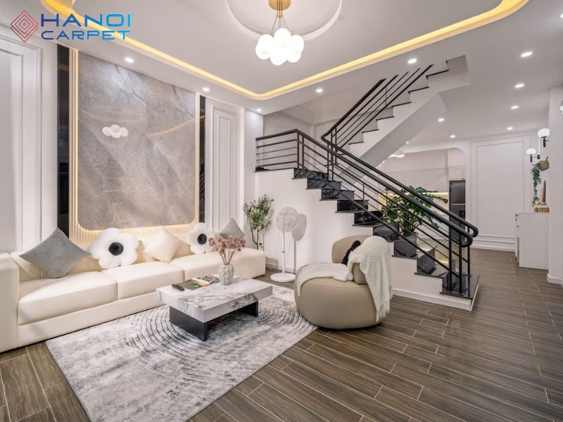 Cách bố trí thảm phù hợp để tạo điểm nhấn và mở rộng không gian