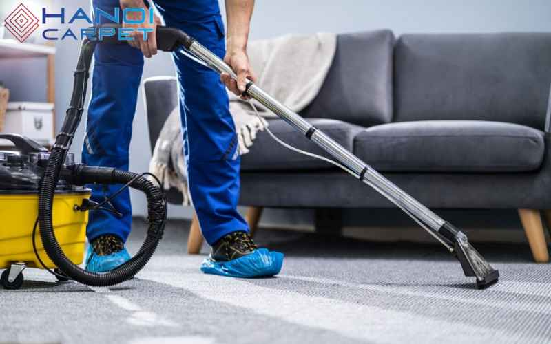 Làm sạch sâu thảm trải sàn phòng khách theo từng loại chất liệu