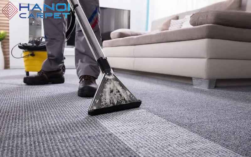 Làm sạch sâu thảm trải sàn phòng khách theo từng loại chất liệu