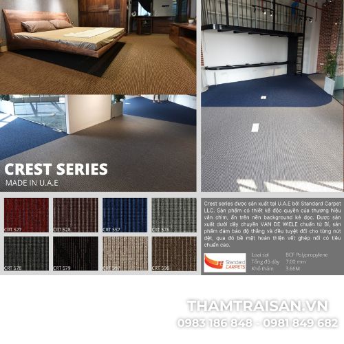Hình ảnh & màu sắc thực tế về Thảm cuộn hoa văn Crest
