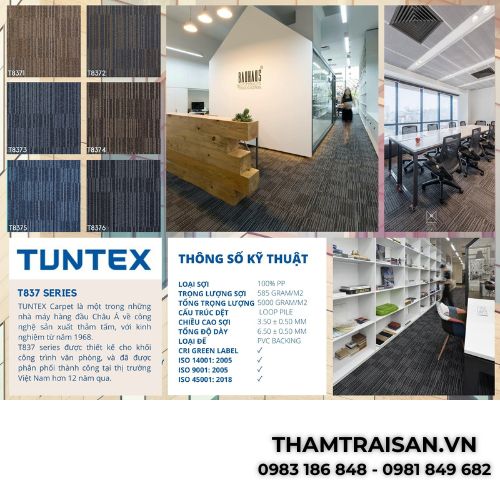 Bảng màu thảm tấm TUNTEX T837 Series