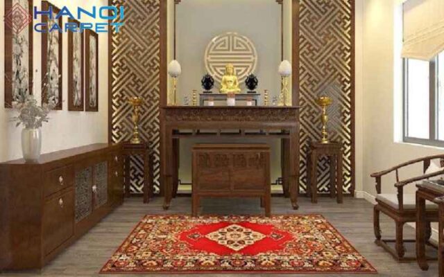 cách bài trí thảm trải sàn phòng thờ