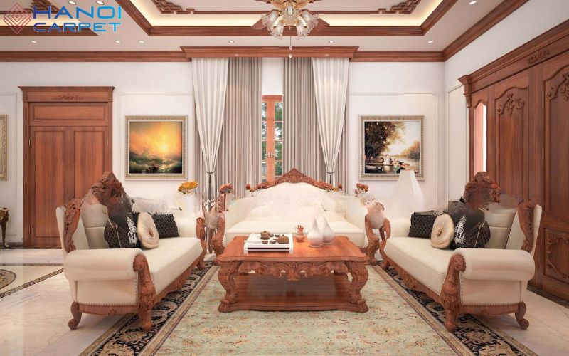 Vì sao nên chọn thảm trang trí cổ điển cho phòng khách?