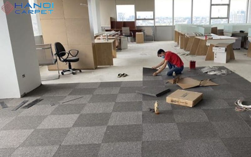 Quy trình thi công thảm văn phòng chuyên nghiệp