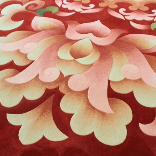 Hình ảnh thực tế thảm khánh tiết hoa văn trung tâm