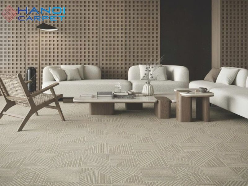 Thảm phòng khách không cần quá nhiều họa tiết