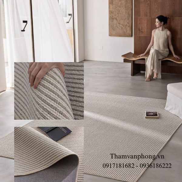 Thảm dạ thô 2 màu dễ kết hợp với mọi không gian