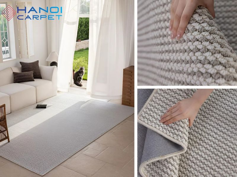 Thảm dạ thô phù hợp cho không gian phòng khách