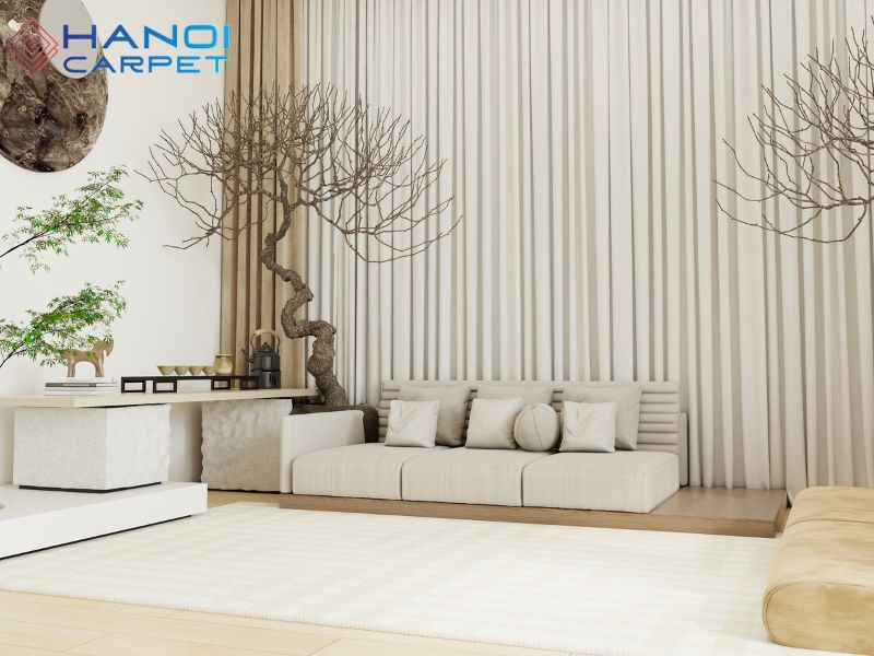 Thảm trải sàn phòng khách hiện đại