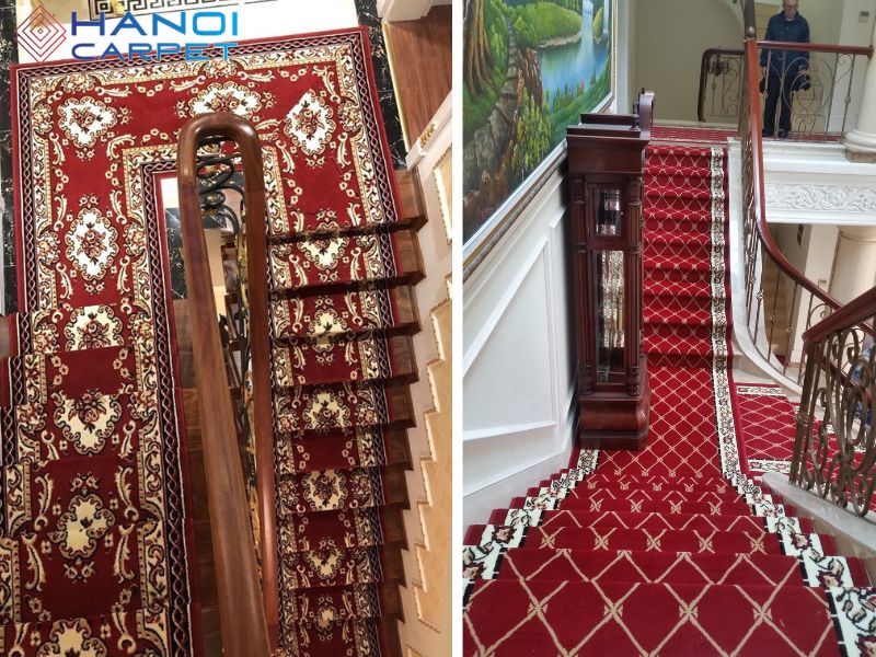 Thảm đỏ trải cầu thang