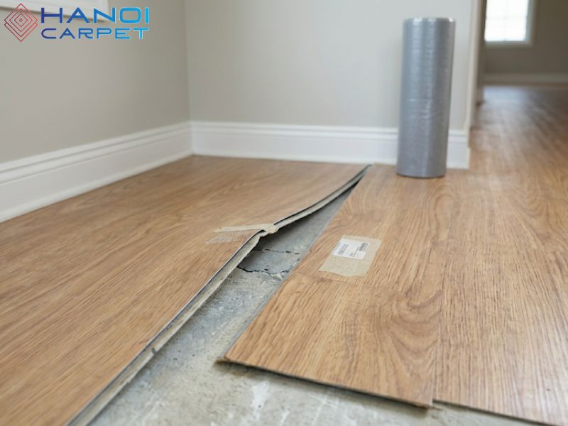 Thảm nhựa trải sàn bị hở mép