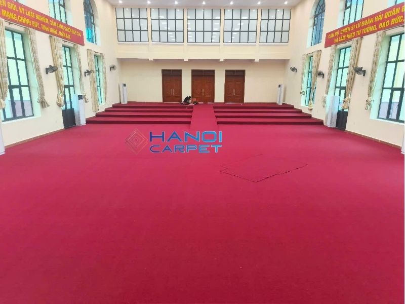 Thi công thảm tại Lữ đoàn 147 Hải Quân - Quảng Ninh 