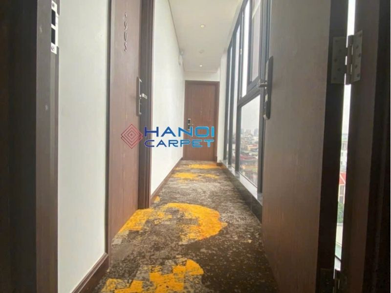 Công trình thảm hoa văn khách sạn sợi Nylon in tại Aurora Central Hotel – 53 Hàng Chiếu.
