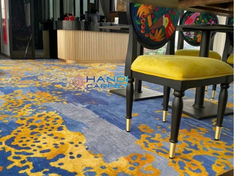 Công trình thảm hoa văn khách sạn sợi Nylon in tại Aurora Central Hotel – 53 Hàng Chiếu.