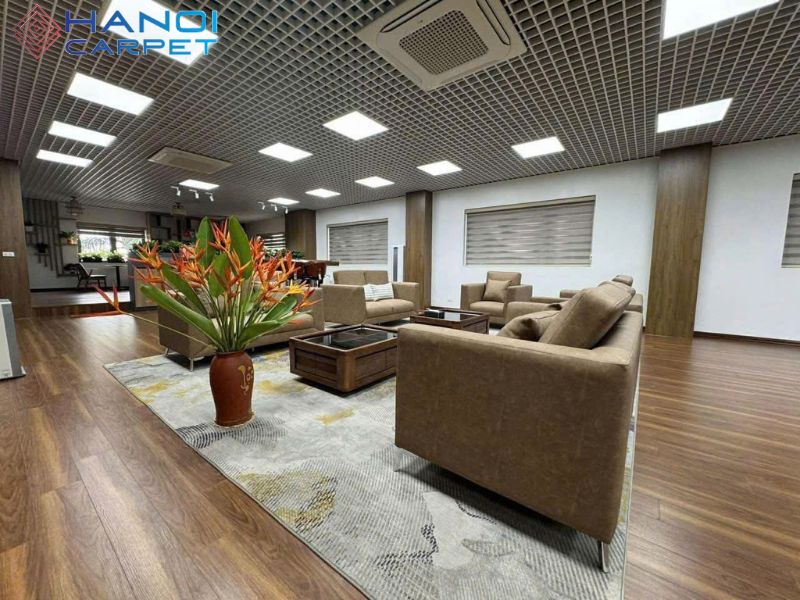 Đặt thảm dưới toàn bộ bộ sofa