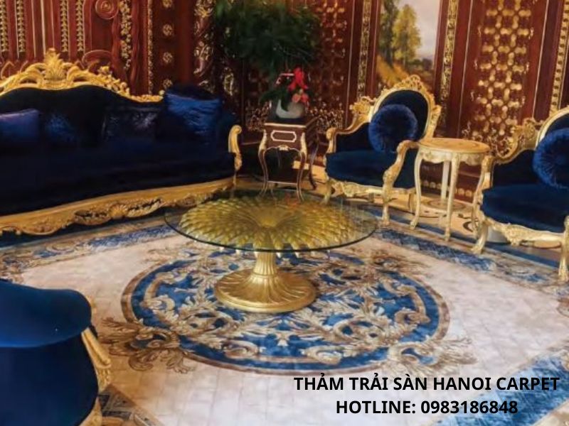 Thảm cổ điển Châu Âu họa tiết viền