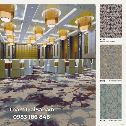 Hình ảnh mẫu thảm Axminster trải nhà hàng, khách sạn