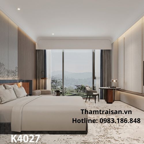 Thảm nylon in phòng khách sạn họa tiết hiện đại