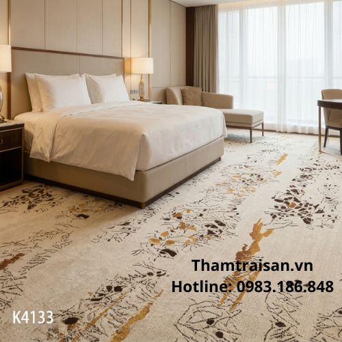 Thảm nylon in trang trí phòng ngủ khách sạn mã K4133